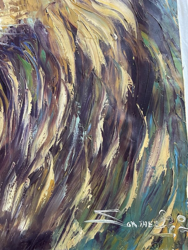 Lion Oil Painting Signed Original 60x80 Cm gallery