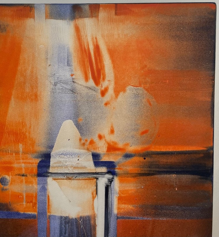 Original SERGIO MOYANO 'Door to A Compassionate Life' ABSTRACT Monotype PAINTING gallery