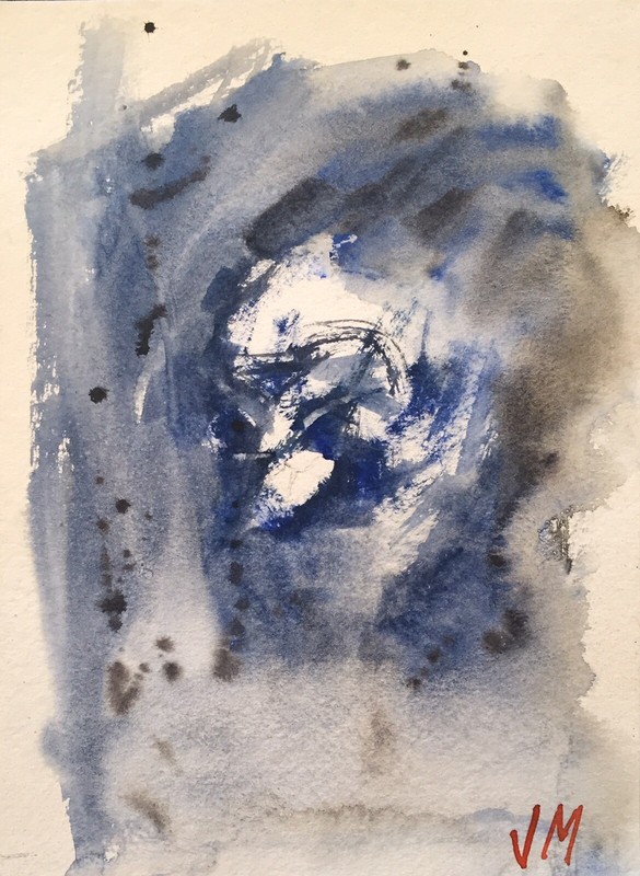 Original Watercolor Small Painting «The Mask» 7.1/2″ x 5.1/2″ NOT A PRINT