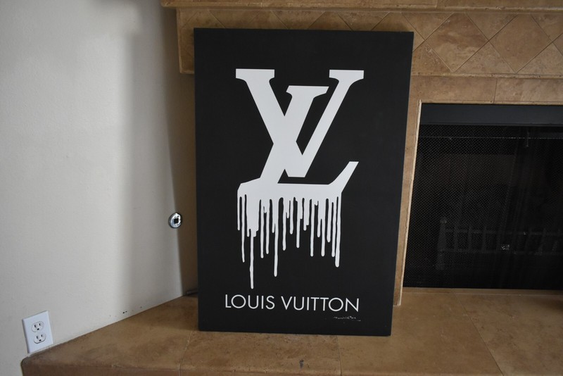 LOUIS VUITTON MONOGRAM LV LOGO DRIPPING CANVAS ART FAIRCHILD PARIS 36”x24” FRAME gallery