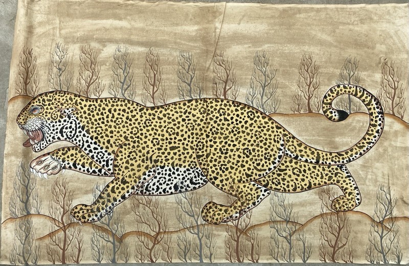 Jaime Parlade Tiger Painting 1980s » 46 Inches X 70 Inches «