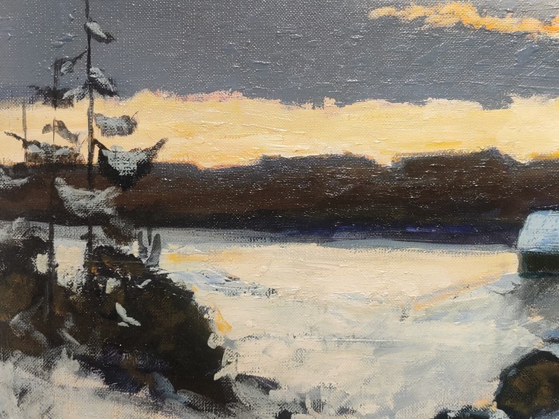 WINTER DUSK, original, signed oil painting gallery
