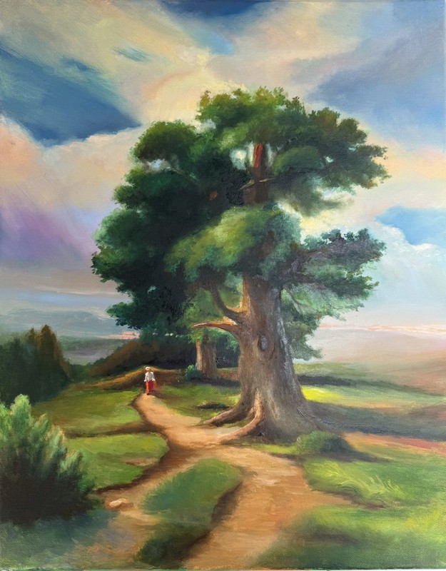 Original Painting oil on Stretch canvas ,16×20 inch, Wall Art Decor, Home Gift