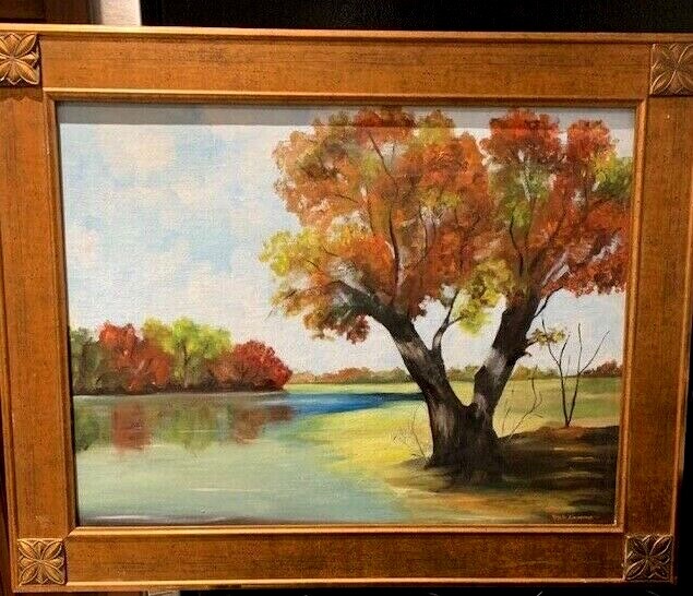 VTG Professional Oil Painting on Board by A. Zimmerman Landscape 29 1/2″ x 23″