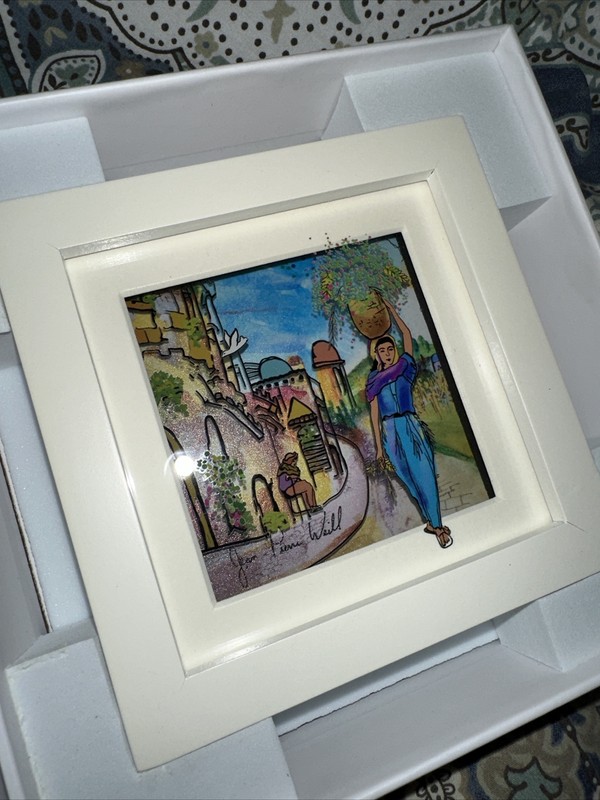 Jean Pierre Weill Vitreography Ruth Petite 3D Painting on Glass Signed Framed
