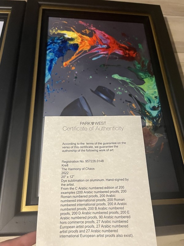 Kre8 framed paintings with Park West Gallery Authentication papers gallery
