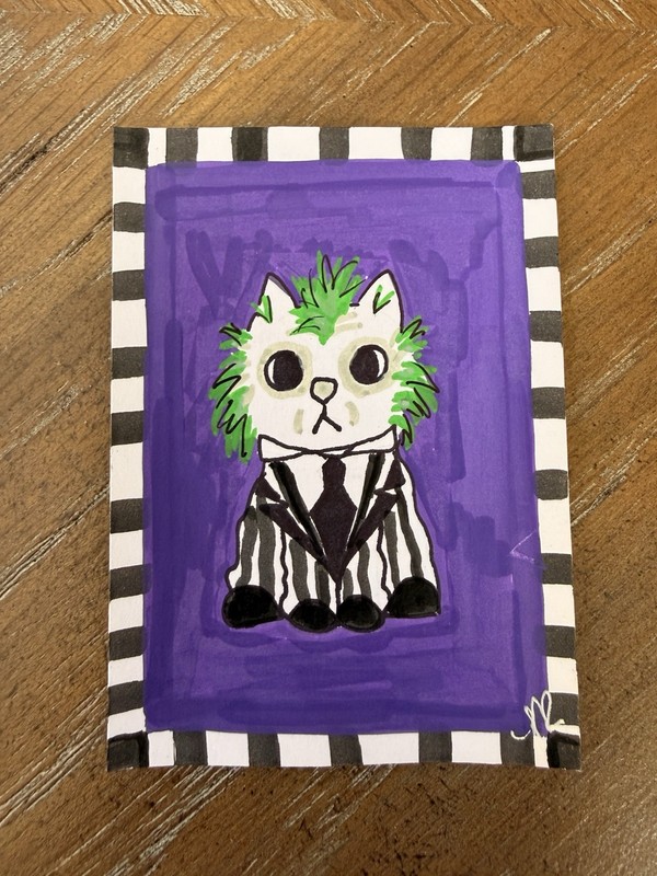 ACEO Original Acrylic Painting Kitty Juice Laceysloftco