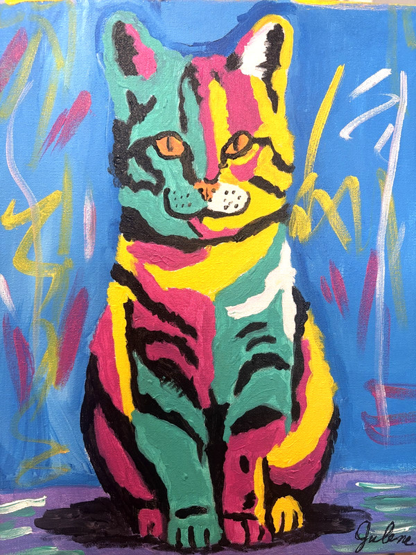 Max the Cat: Original Acrylic Pet Painting 11×14 Canvas