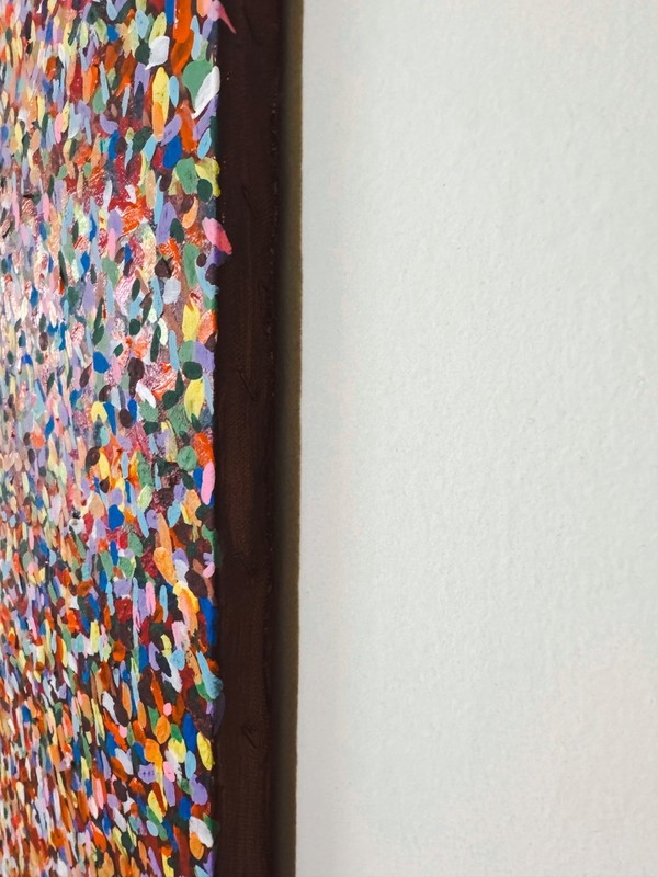 NEW ABSTRACT ART ON CANVAS Original Acrylic Painting BRIGHT SIGNED Framed gallery