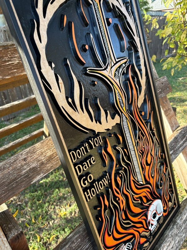 Elden Ring, Dark Souls, Bonfire, Demon Souls, Wood art, Handmade, 3D art gallery