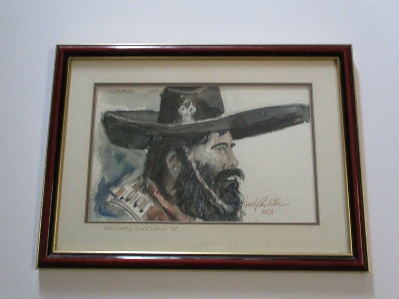 HENRY RICHTER PAINTING SMALL GEM WESTERN AMERICAN OLD WEST PORTRAIT GUN FIGHTER