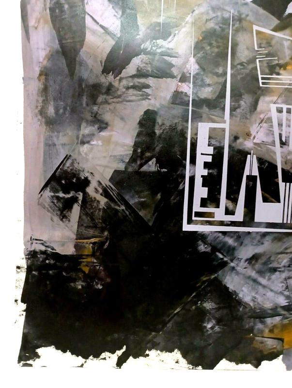 GUERILLA STREET ARTIST BOB DOMBROWSKI Sd M/M STENCILED MODERN ABSTRACT gallery
