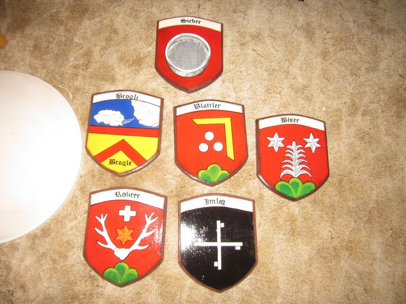 Custom Swiss Family Crest- Hand Painted Acrylic on Wood-Unique! gallery