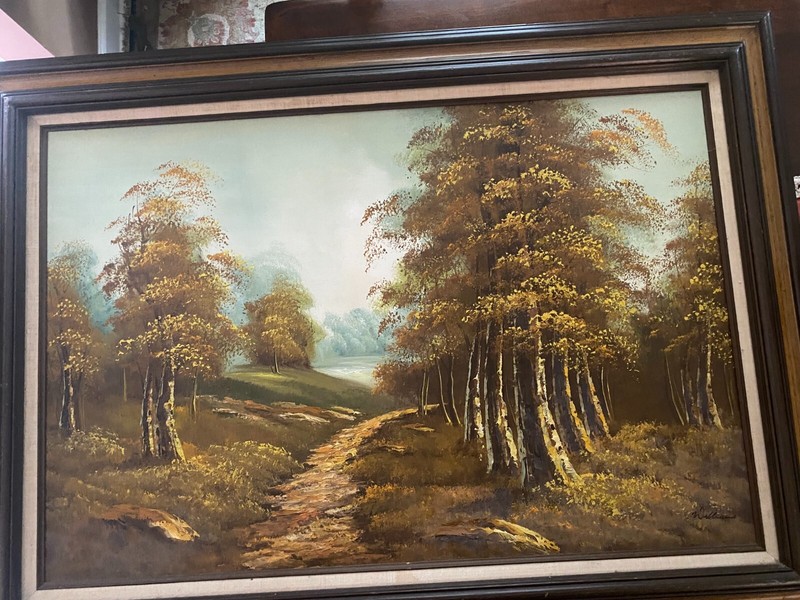Vintage Oil on Canvas Original Signed by Artist/ Williams(32in.x44in.) Framed gallery