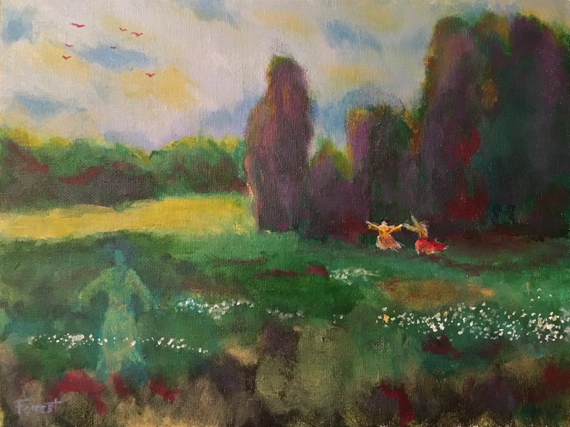 Ghost- Original Framed 9×12 Acrylic Landscape Painting by Forrest Proper