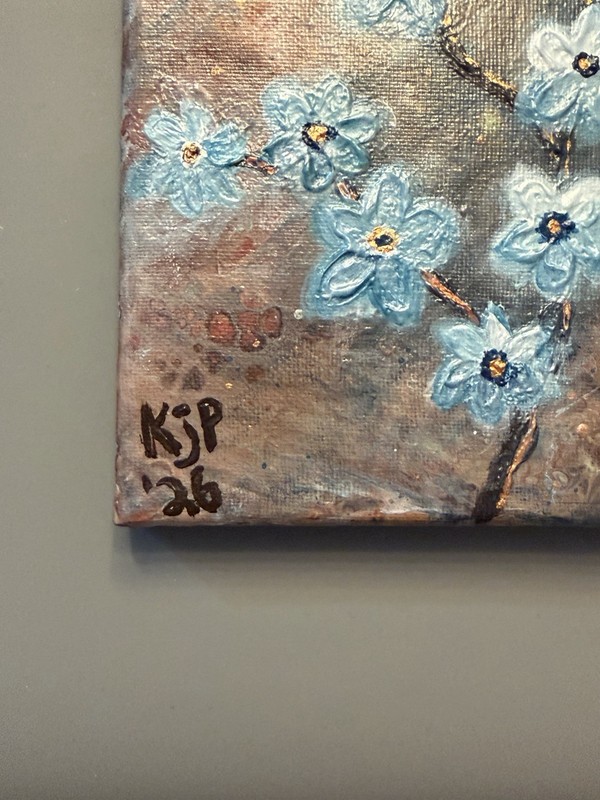 Copper Bloom Drift | Original Acrylic Floral Painting | OOAK Signed Canvas gallery
