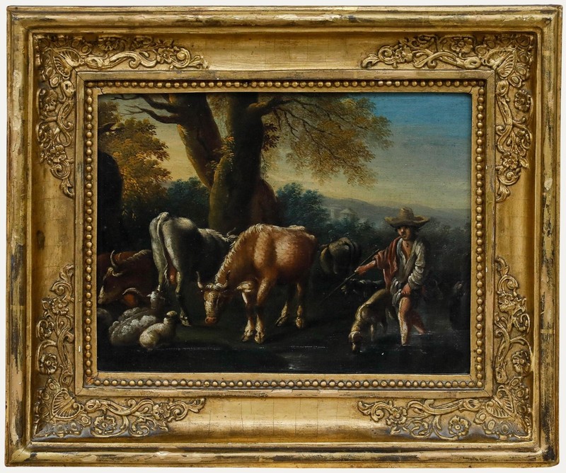 c.1700 Oil - At the Watering Place