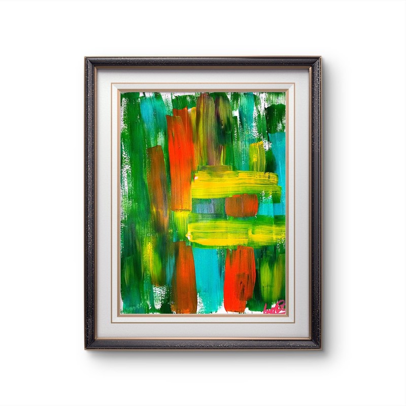 Original art 14 X 11 Mixed Media Colorful Modern Art Acrylic Painting