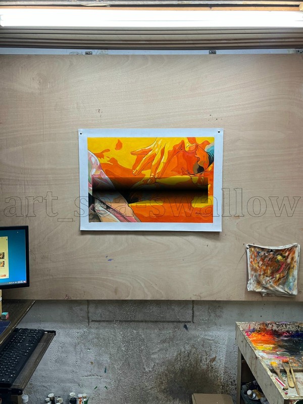 Original oil painting art Abstract creative hand-painted on canvas 16x24in #5503