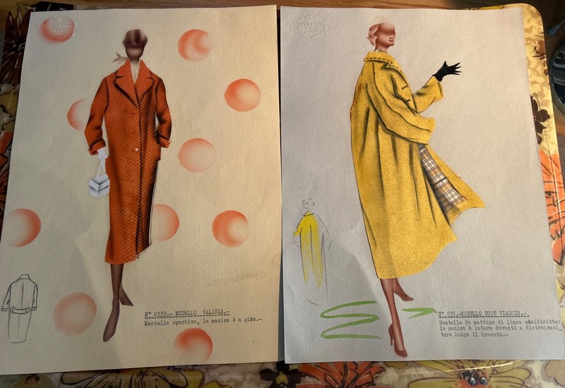 Vintage 50s Stamped KOEFIA ROMA Premarin de casa MODELLI Fashion sketch/painting