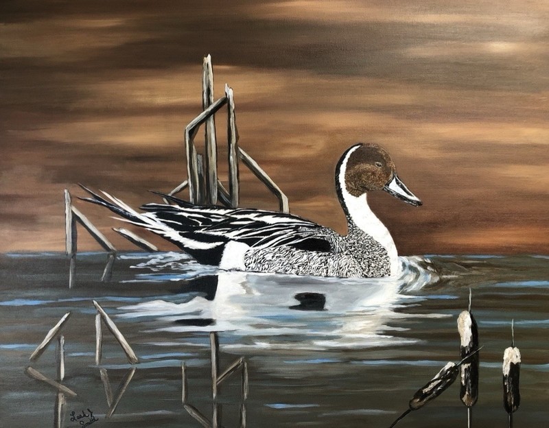 Pintail Duck Original Painting By Arkansas Artist Leah J Smith