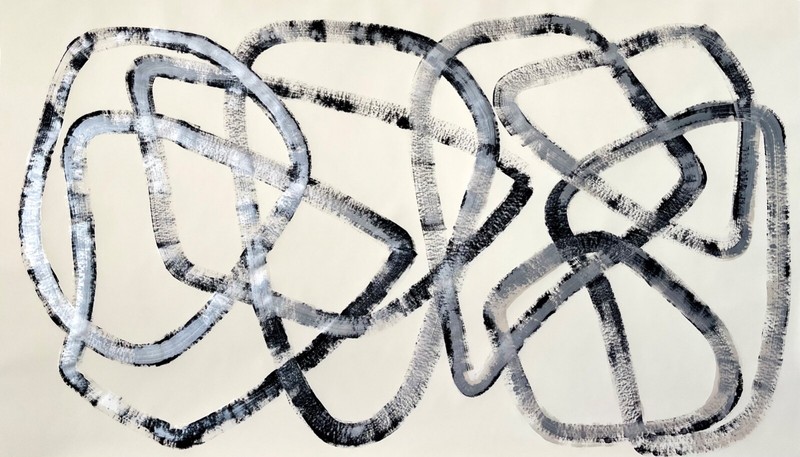LARGE ORIGINAL MINIMALIST MODERN PAINTING 42X72 INCHES