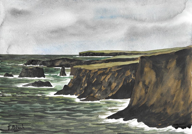 ORIGINAL WATERCOLOUR – Esha Ness, Shetland Islands, Scotland.
