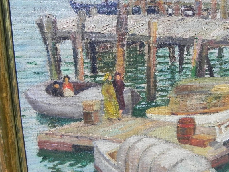 American impressionist art ca1930 wharf painting Olive Sprogle Herne 1893-1971 gallery