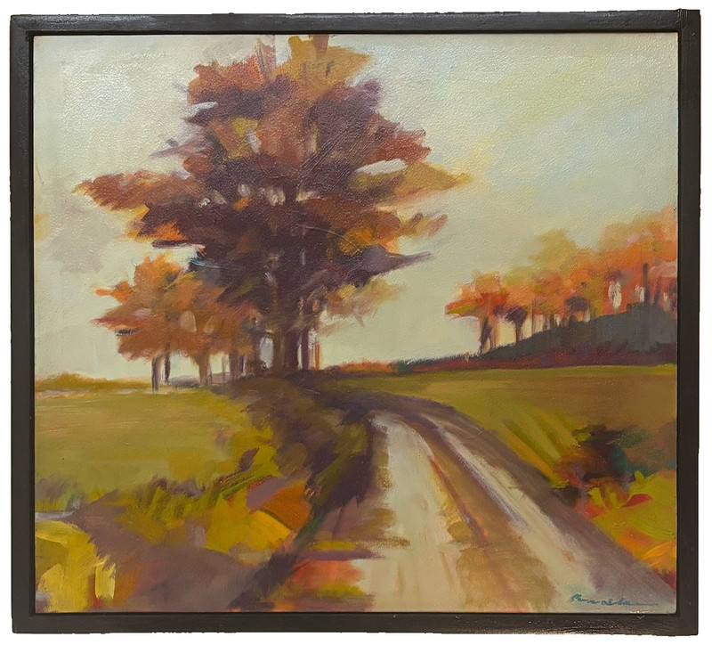 Anne Besse Shepherd ‘MARTHA’S VINEYARD Fall Tree Road’ PAINTING -Tiasquam Valley