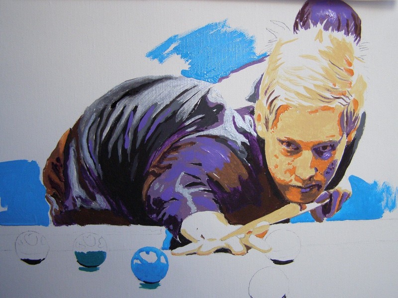 SNOOKER Neil Robertson Portrait Original Acrylic Oil Painting Art By Artist gallery