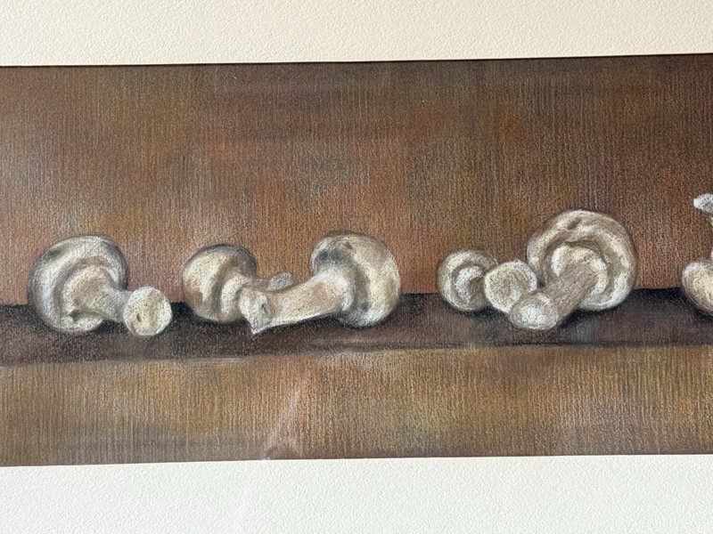 D Wokurka Vintage Painting - Still Life Mushrooms - Matted Framed gallery