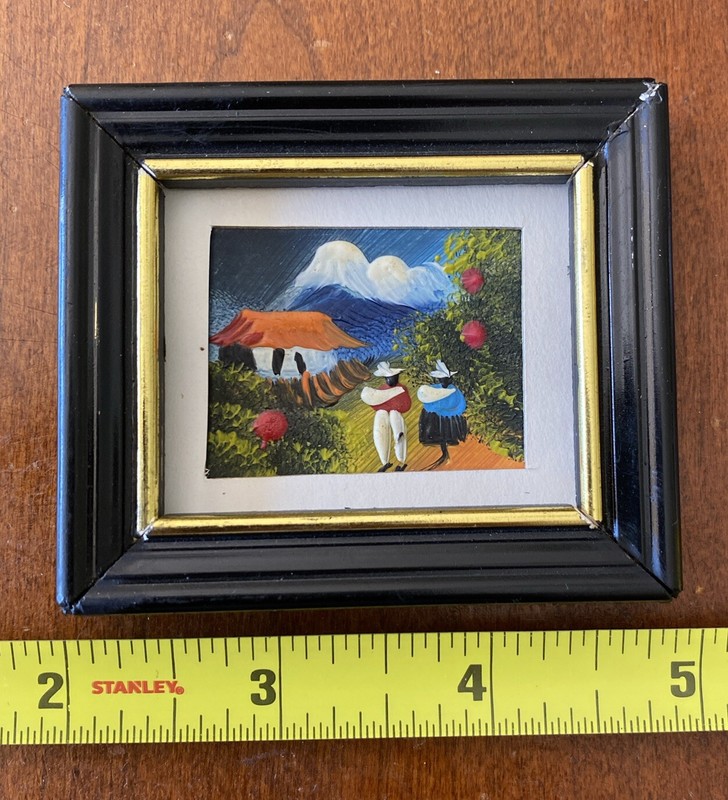 Vintage Original Mini Oil Painting 2003 Cacacali South America Ecuador gallery