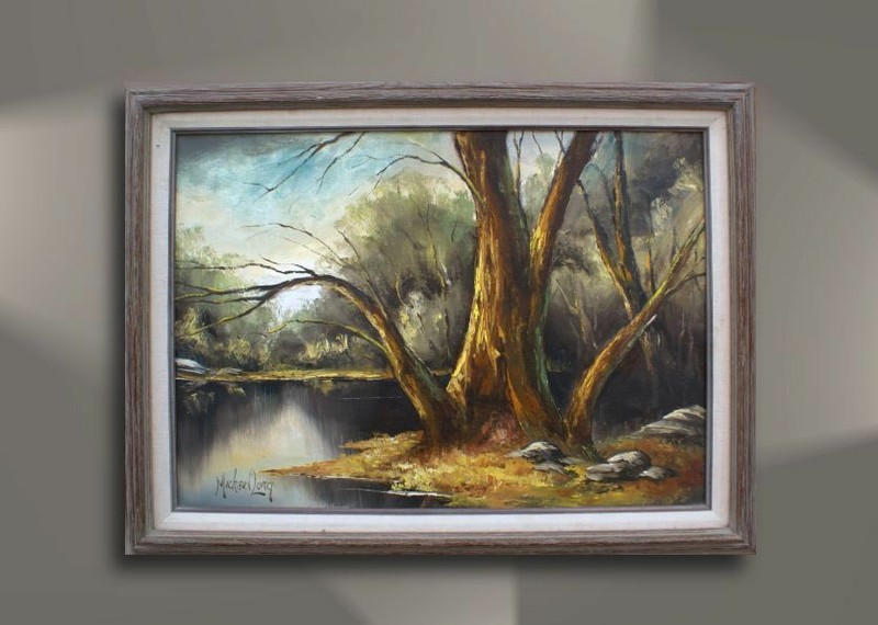 Landscape Oil Painting Michael A.Lang certified Original 1970’s Includes C.O.A.