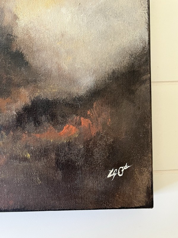 Original Abstract Landscape Painting 16x20 Canvas Modern Moody Tonalist gallery