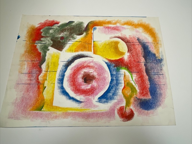 ANTIQUE DRAWING ABSTRACT MID CENTURY MODERN LISTED AMERICAN WALTER E COHEN JR