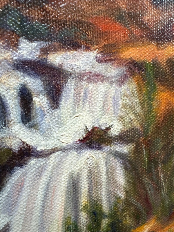 Original Framed Oil Painting American Southwest Featuring Waterfall 10.5 X 11.5” gallery