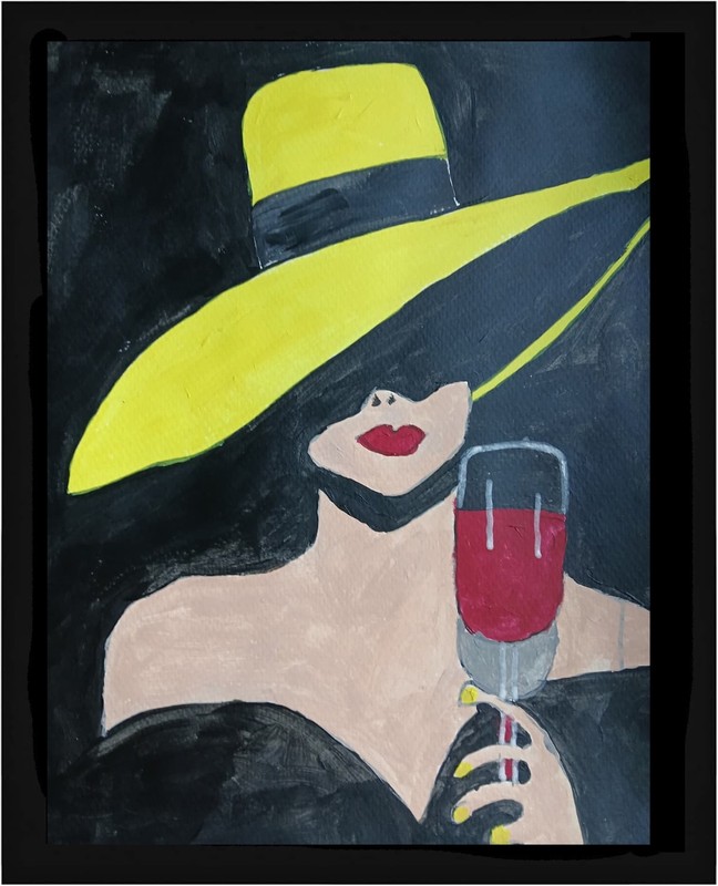 Expressionism/Abstract Ladies Nite 11×14 Signed Colorful Hand Made Art Painting