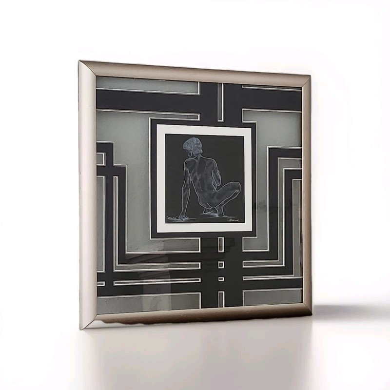 EXTREMELY RARE Juan Quevedo Original «STUDIO» Nude Male Professional Gallery Art