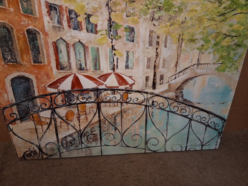 Fabrice de Villeneuve "Venice Canal" Stretched Canvas Wall Art. gallery
