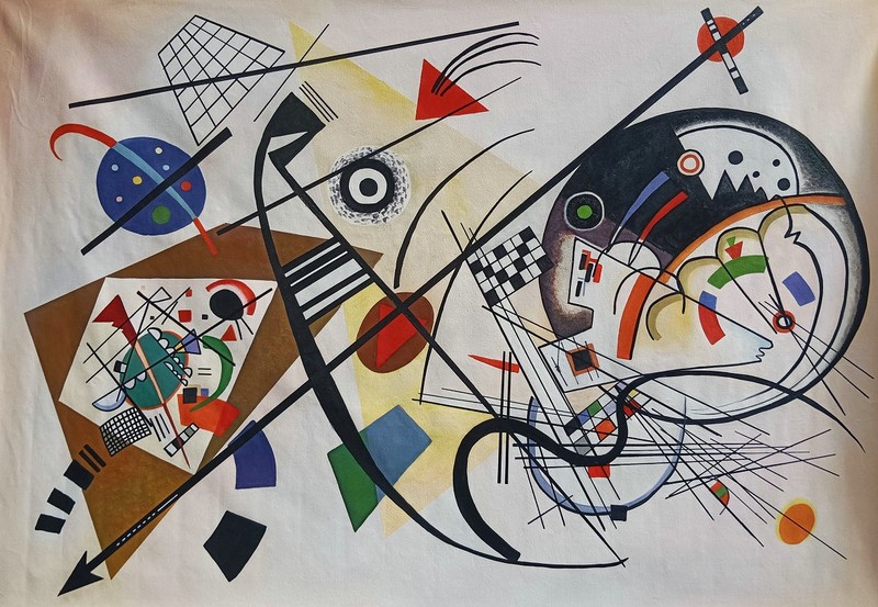 Wassily Kandinsky Transverse Line Abstract Handpainted Oil Painting Repro Canvas