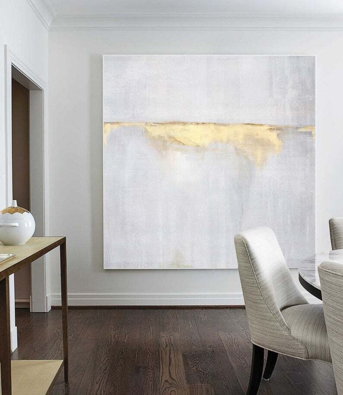 Painting On Canvas Beige Painting Gold Painting Abstract Painting Sunrise