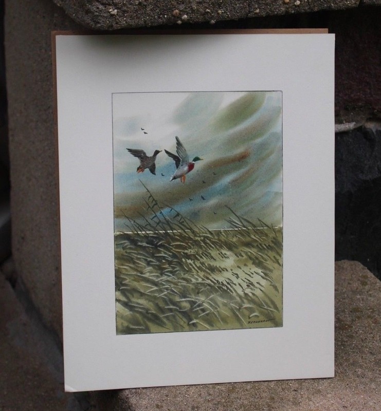 Gerald Bernhardt -Layton School Art Original 60s Mid-Century Watercolor Painting gallery