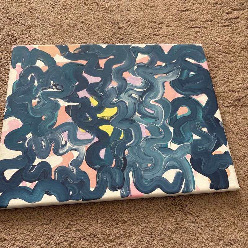 Unique Colorful Abstract Art Swirly Blue gallery