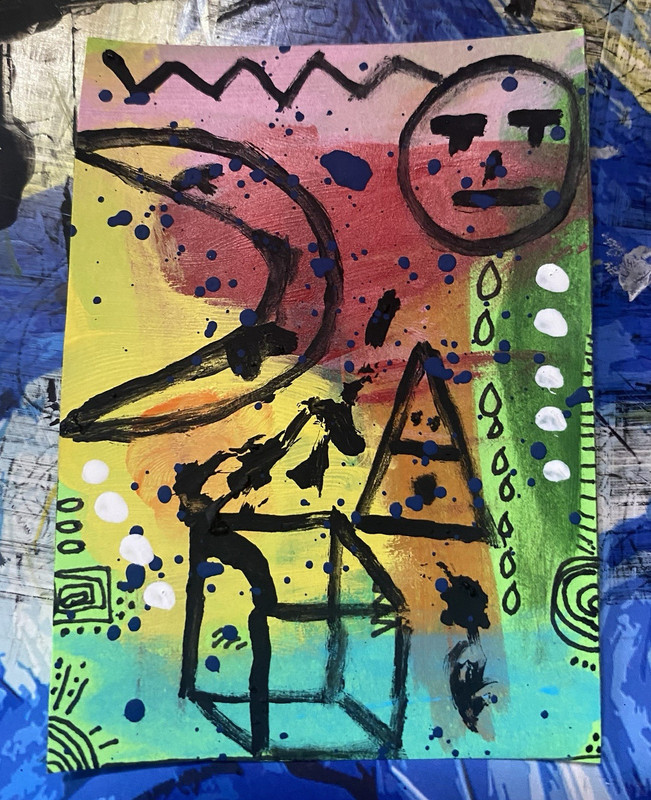 ACEO art card “Abstract #3” Original Acrylic & Ink Abstract Painting Signed 2026