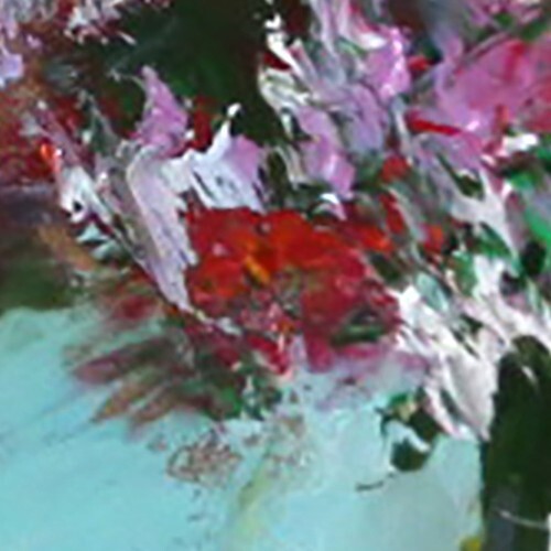 ABSTRACT WILD Flowers Still Life Oil painting UKRAINE 8X8 gallery