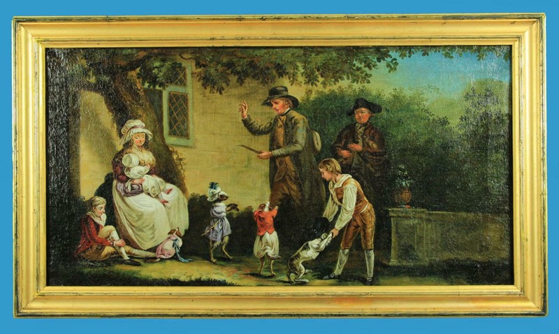 ‘Tanzende Hunde – Dancing Dogs’ Öl/Lwd. George Morland (Attrib.) (1763-1804)