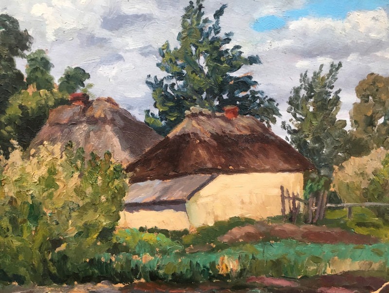 Oil Painting Unframed House Near the Forest Cherkas A Nature Painting Art n642 gallery