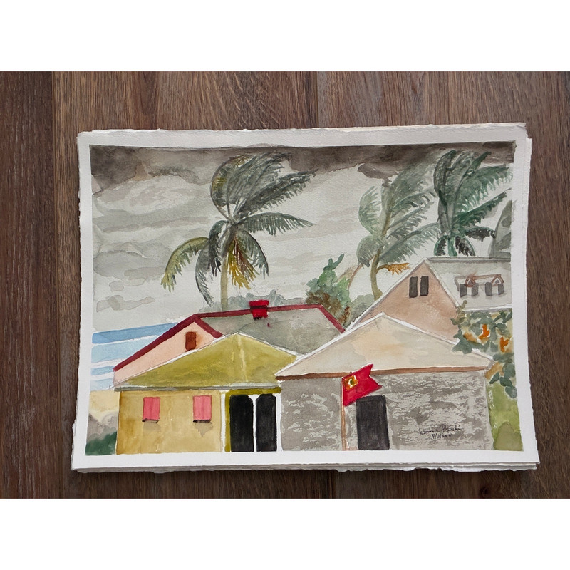 Hurricane in Bahamas Watercolor Painting Warren C Plauche