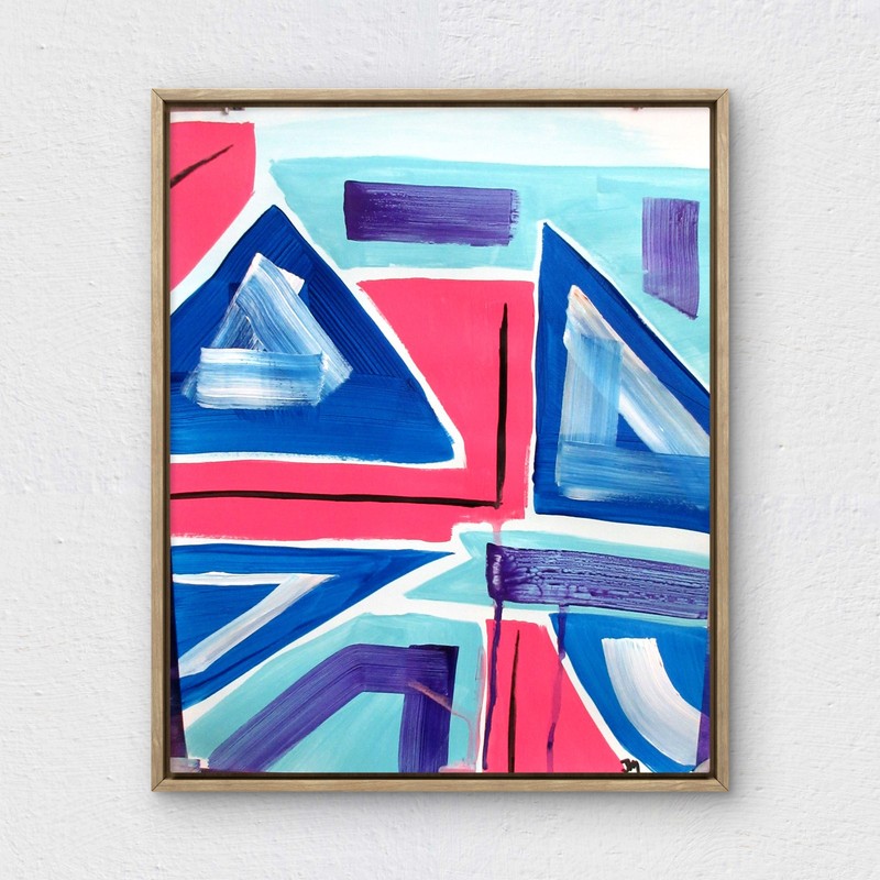 RiverRunArt 14X11 Bold Colorful Geometric Abstract Acrylic Paper