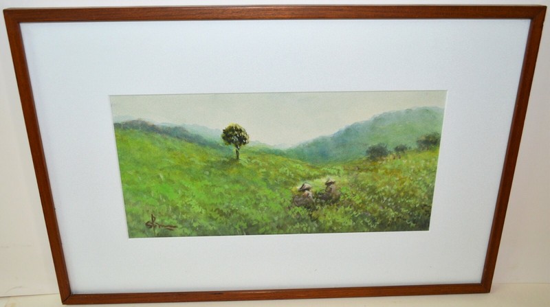 ORIGINAL WATERCOLOR IMPRESSIONIST LANDSCAPE PAINTING BY INDONESIA ARTIST gallery